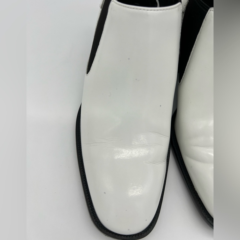 Alexander Wang Kori White Chelsea Leather Cutout Heel Chelsea Ankle Boots Size 6 - Picture 6 of 16